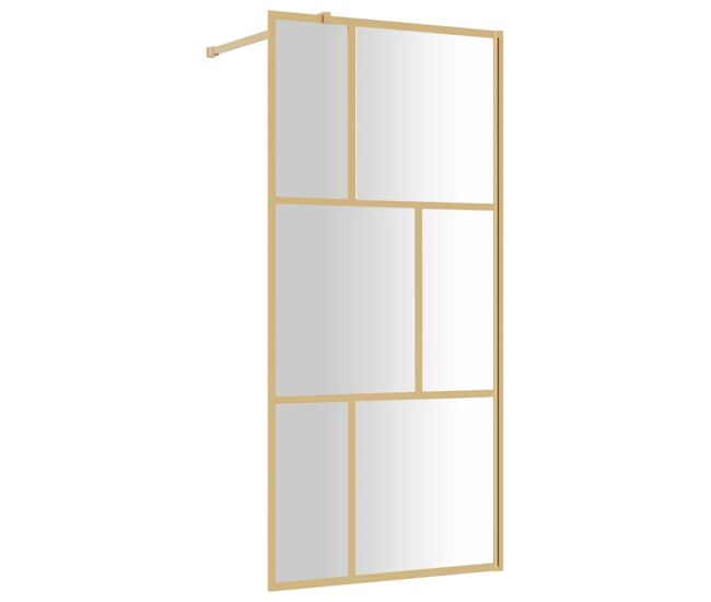 Vidaxl mampara puerta de ducha vidrio transparente esg dorado 80x195cm