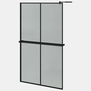 vidaXL Divisória chuveiro+prateleira 118x190 vidroESGalumínio preto