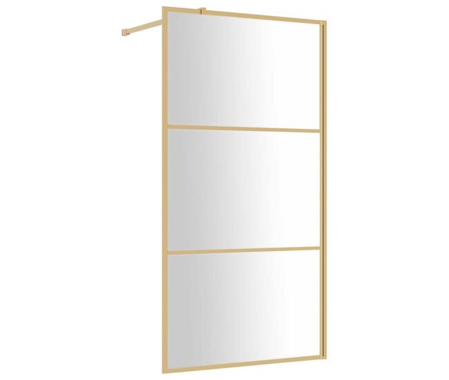 Vidaxl mampara puerta ducha vidrio transparente esg dorado 115x195 cm