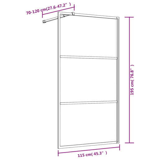 vidaXL Divisória de chuveiro 115x195 cm vidro transparente ESG dourado vidaXL Divisória de chuveiro 115x195 cm vidro transparente ESG dourado