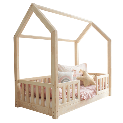 Cama cabana 90x190 barreiras e base incluídas pés 1 cm Daisy Bois