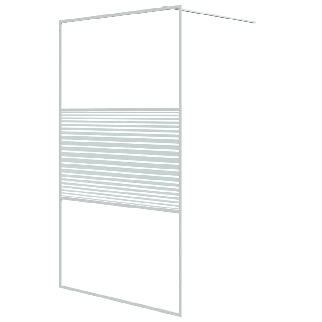 Vidaxl mampara de ducha vidrio esg transparente blanco 115x195 cm