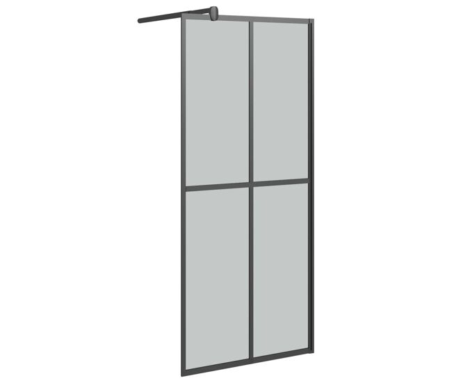 Vidaxl mampara de ducha accesible vidrio templado oscuro 90x195 cm
