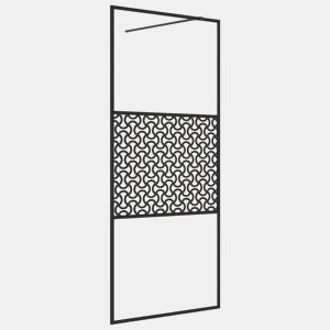 vidaXL Divisória de chuveiro 80x195 cm vidro transparente ESG preto