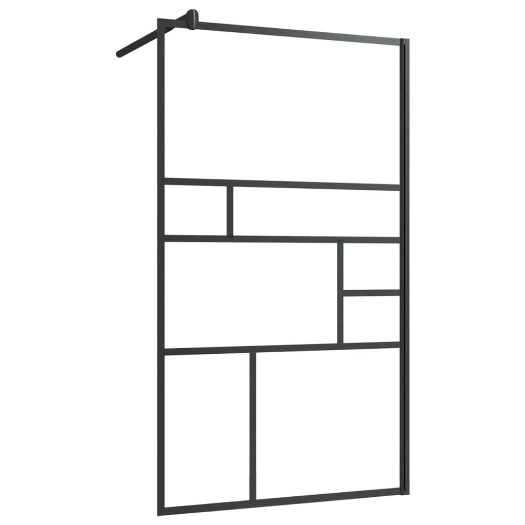 Vidaxl mampara ducha accesible vidrio esg transparente negro 90x195 cm