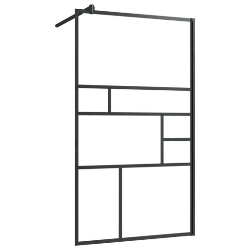 vidaXL Divisória de chuveiro c vidro transparente ESG 90x195 cm preto vidaXL Divisória de chuveiro c vidro transparente ESG 90x195 cm preto