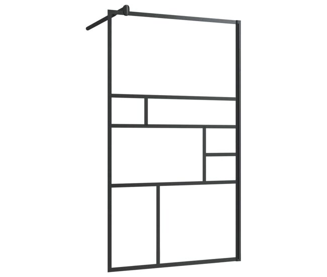 Vidaxl mampara ducha accesible vidrio esg transparente negro 90x195 cm