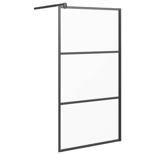 vidaXL Divisória de chuveiro 100x195 cm vidro opaco ESG preto