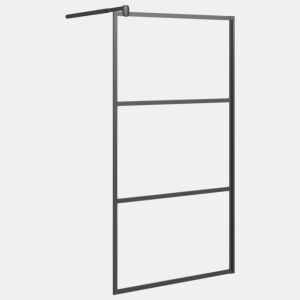 vidaXL Divisória de chuveiro 100x195 cm vidro opaco ESG preto
