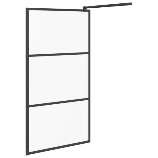 vidaXL Divisória de chuveiro 100x195 cm vidro opaco ESG preto