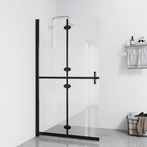 vidaXL Divisória chuveiro dobrável 110x190 cm meio vidro fosco ESG vidaXL Divisória chuveiro dobrável 110x190 cm meio vidro fosco ESG