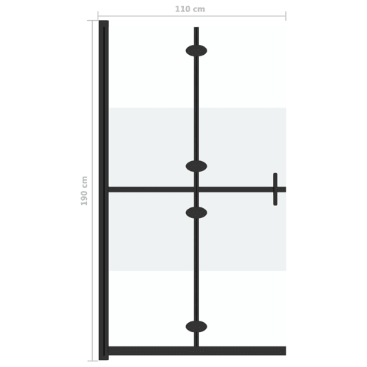 vidaXL Divisória chuveiro dobrável 110x190 cm meio vidro fosco ESG vidaXL Divisória chuveiro dobrável 110x190 cm meio vidro fosco ESG