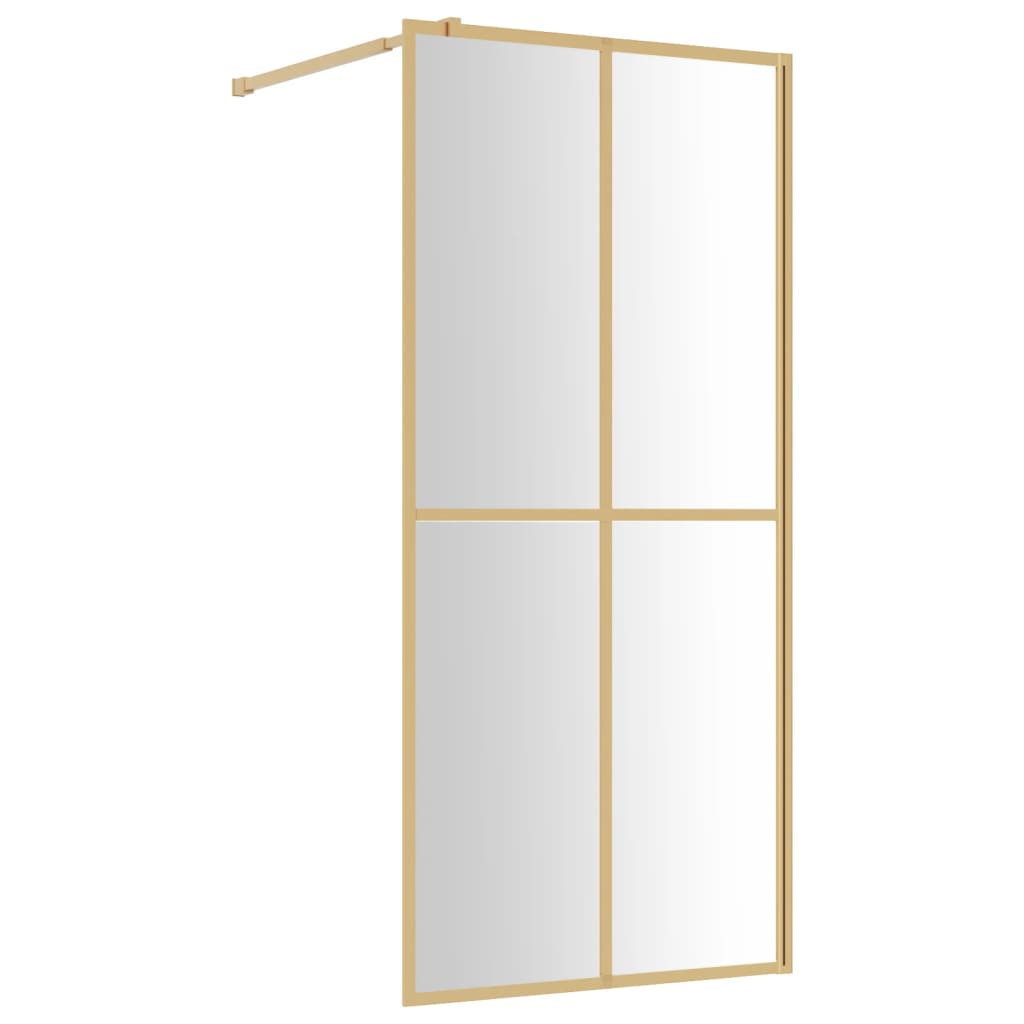 Vidaxl mampara puerta de ducha vidrio transparente esg dorado 80x195cm