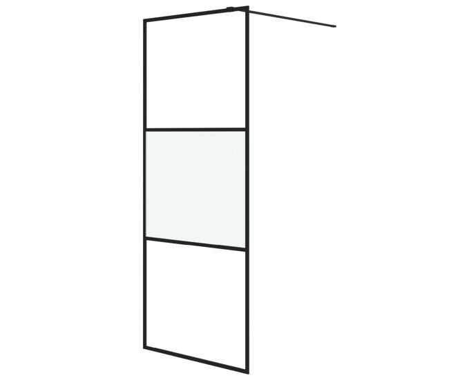 Vidaxl mampara de ducha vidrio esg semiesmerilado negro 80x195 cm
