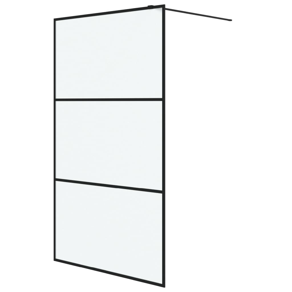 Vidaxl mampara de ducha vidrio esg esmerilado negro 115x195 cm