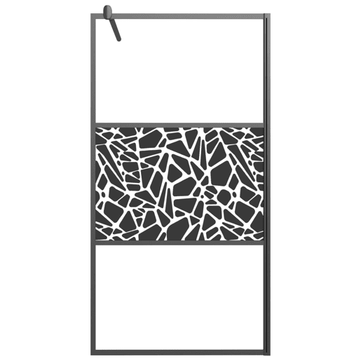 vidaXL Divisória de chuveiro 100x195cm vidro ESG design pedras preto vidaXL Divisória de chuveiro 100x195cm vidro ESG design pedras preto
