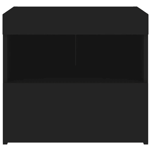 vidaXL Mesa de cabeceira com luzes LED 50x40x45 cm preto vidaXL Mesa de cabeceira com luzes LED 50x40x45 cm preto