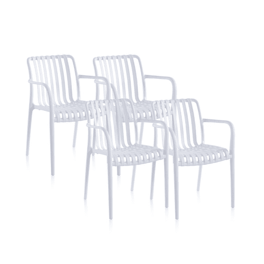 Pack 4 sillas exterior Jamie Arm Branco 57,5 x 81 x 55,5 cm