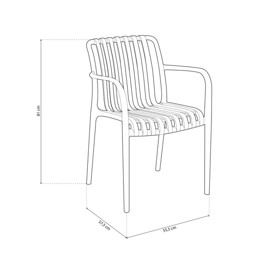 Pack 4 sillas exterior Jamie Arm Branco 57,5 x 81 x 55,5 cm