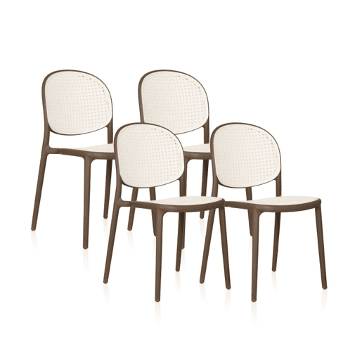 Pack 2 sillas de exterior Klux Taupé - rattan 45 x 84 x 45 cm
