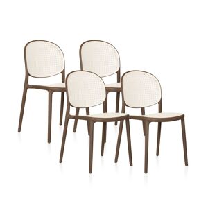 Pack 2 sillas de exterior Klux Taupé - rattan 45 x 84 x 45 cm