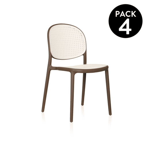 Pack 2 sillas de exterior Klux Taupé - rattan 45 x 84 x 45 cm