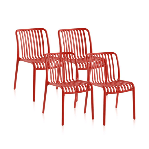 Pack 4 sillas Jaime Color carmesí 58 x 80 x 46 cm