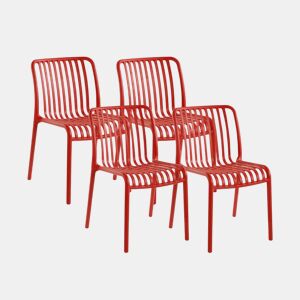Pack 4 sillas Jaime Color carmesí 58 x 80 x 46 cm