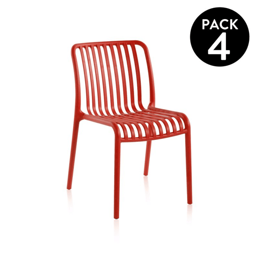 Pack 4 sillas Jaime Color carmesí 58 x 80 x 46 cm