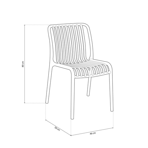 Pack 4 sillas Jaime Color carmesí 58 x 80 x 46 cm