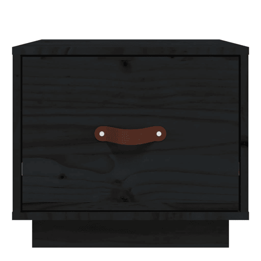 vidaXL Mesa de cabeceira 40x34x35 cm madeira de pinho maciça preto