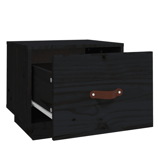 vidaXL Mesa de cabeceira 40x34x35 cm madeira de pinho maciça preto