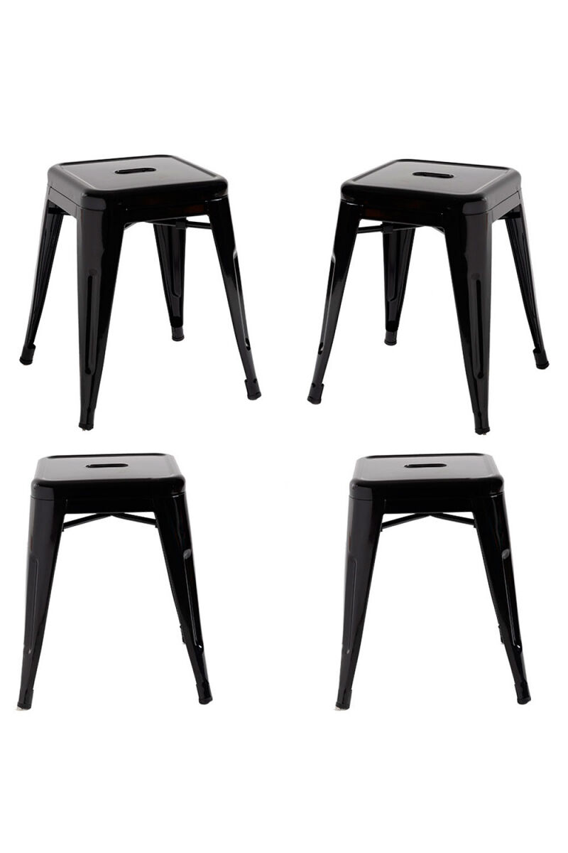 Pack 4 taburetes torix pequeños - negro