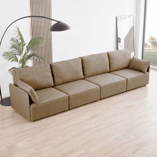 Sofá modular de 1 lugar Cubiq Beige 90 x 93 x 93 cm