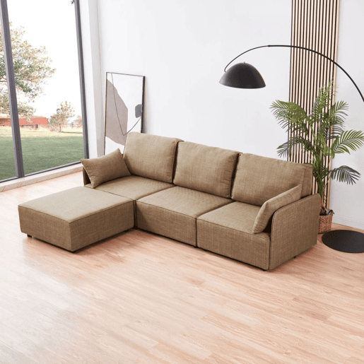 Sofá modular de 1 lugar Cubiq Beige 90 x 93 x 93 cm
