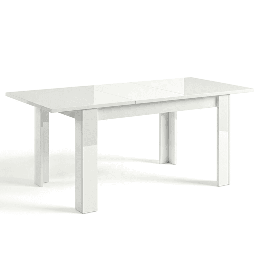 Mesa de jantar extensível 140-190x90 cm Sira Branco brilhante 190 x 78 x 90 cm