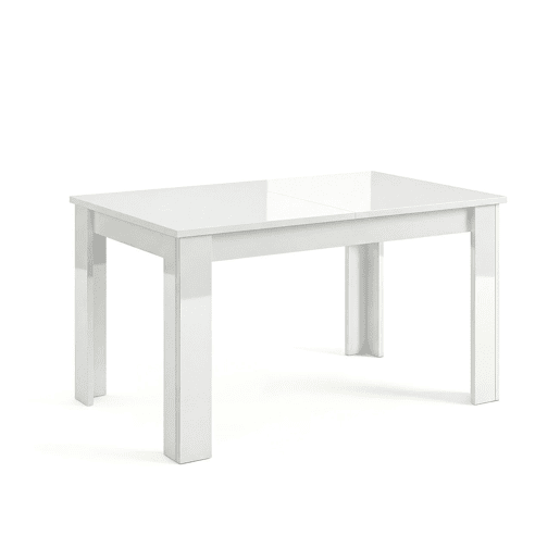 Mesa de jantar extensível 140-190x90 cm Sira Branco brilhante 190 x 78 x 90 cm