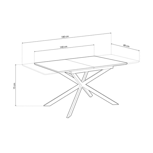Mesa de comedor Onix Preto 180 x 75 x 80 cm