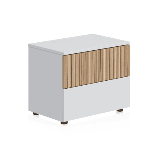 Mesa de cabeceira Nitza Blanco Artik (Blanco Mate) - Natur 50 x 41,5 x 34 cm