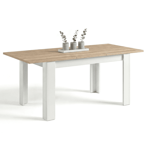 Mesa de jantar extensível 140-190x90 cm Sira Artik White (Branco mate) - Carvalho canadiano 190 x 78 x 90 cm