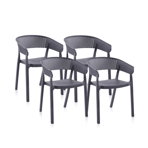Pack 4 sillas de comedor Diza Antracite 54 x 73,5 x 50,5 cm