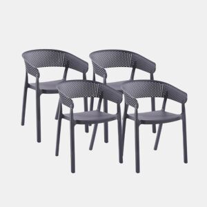 Pack 4 sillas de comedor Diza Antracite 54 x 73,5 x 50,5 cm