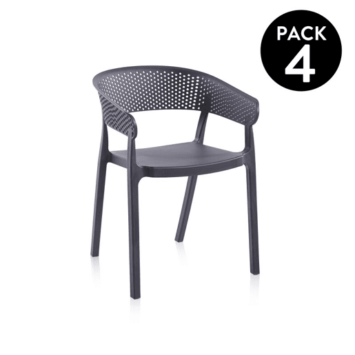 Pack 4 sillas de comedor Diza Antracite 54 x 73,5 x 50,5 cm