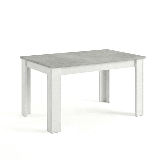 Mesa de jantar extensível 140-190x90 cm Sira Branco Artik (Branco mate) - Cinzento Cimento 190 x 78 x 90 cm