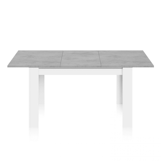 Mesa de jantar extensível 140-190x90 cm Sira Branco Artik (Branco mate) - Cinzento Cimento 190 x 78 x 90 cm