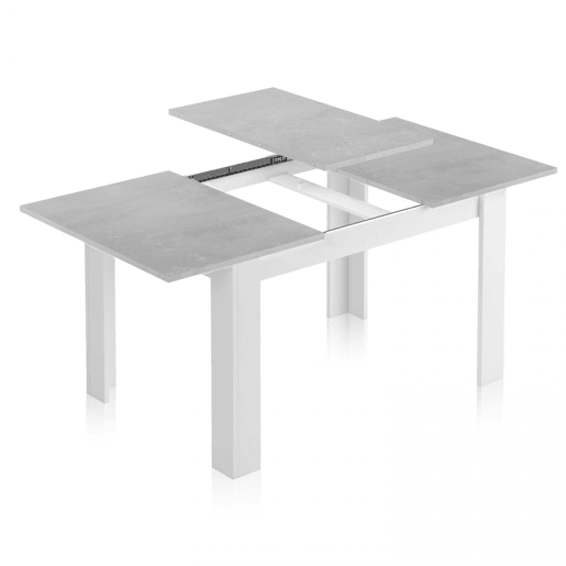 Mesa de jantar extensível 140-190x90 cm Sira Branco Artik (Branco mate) - Cinzento Cimento 190 x 78 x 90 cm
