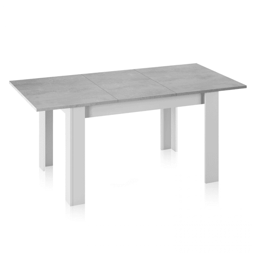 Mesa de jantar extensível 140-190x90 cm Sira Branco Artik (Branco mate) - Cinzento Cimento 190 x 78 x 90 cm