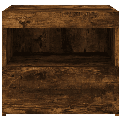 vidaXL Mesa de cabeceira c luzes LED 50x40x45 cm carvalho fumado vidaXL Mesa de cabeceira c luzes LED 50x40x45 cm carvalho fumado