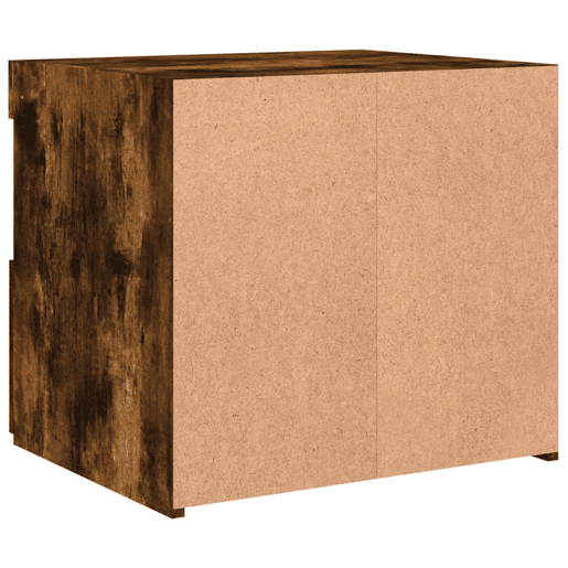 vidaXL Mesa de cabeceira c luzes LED 50x40x45 cm carvalho fumado vidaXL Mesa de cabeceira c luzes LED 50x40x45 cm carvalho fumado