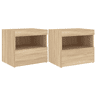 vidaXL Mesas cabeceira c luzes LED 2 pcs 50x40x45 cm carvalho sonoma